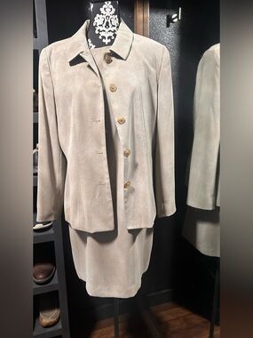 VTG Genre Collections Taupe Women's Beige Jacket/Sheath dress set Sz 14/16